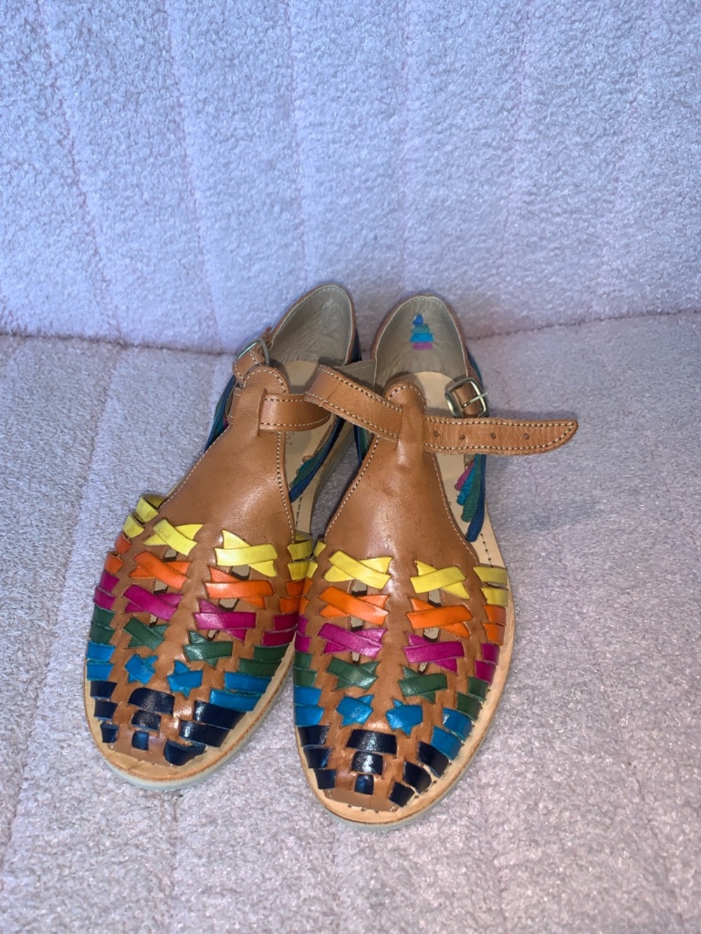 Macarena Collection Huarache Sandal in Tan Multicolor